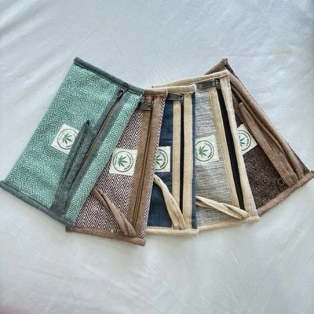 Nepal Hemp Pouch | Natural Eco-Friendly Small Storage Bag |‎ Boho Travel Wallet